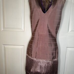 FRINGE blush BOTTOM Bandage dress